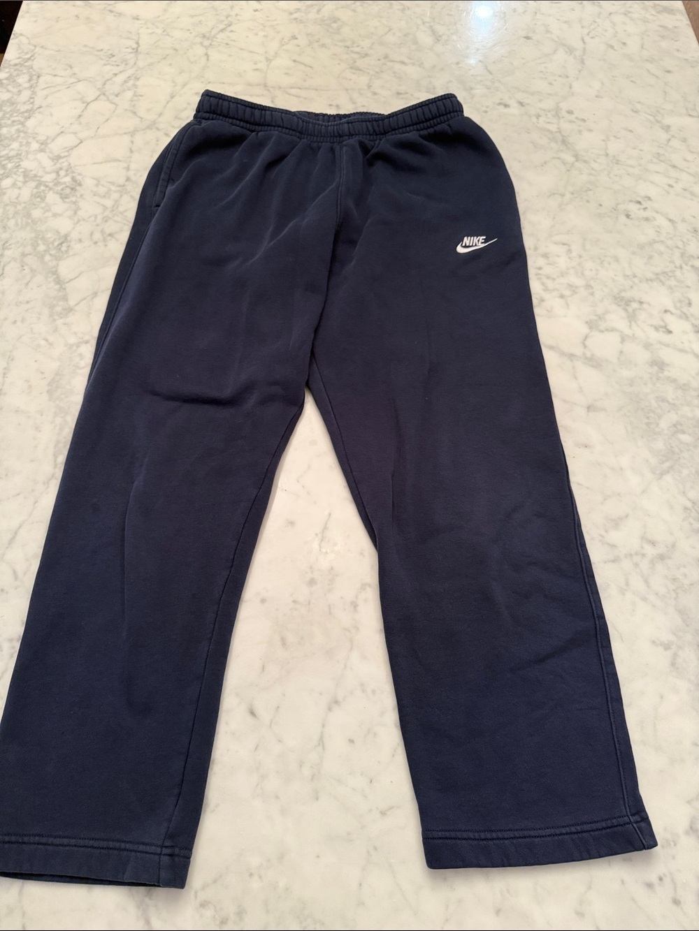 Nike Youth Navy Joggers with White Swoosh